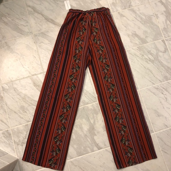 🆕 NWT Size S Rust Boho Flowy Pants - Picture 1 of 5